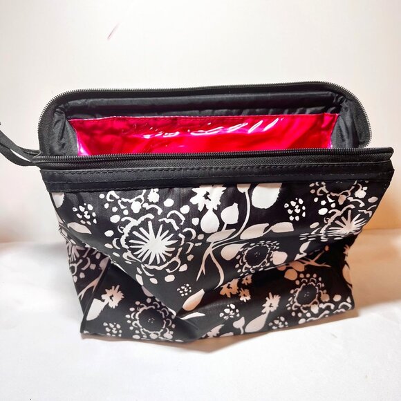 Thirty One-Travel Cosmetic Bag/Pouch-Black/White/Hot Pink-2 Diff. Sizes-Zip-2 pc - Picture 6 of 16